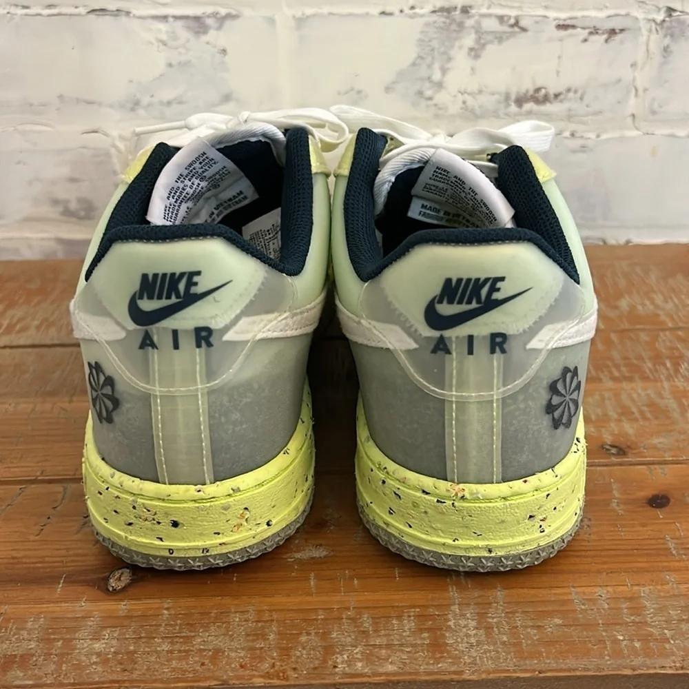 Nike Air Force 1 Crater Lt Lemon Twist White Shoes DH2521 700 Men's Size 9.5